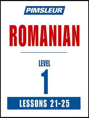 cover image of Pimsleur Romanian Level 1 Lessons 21-25